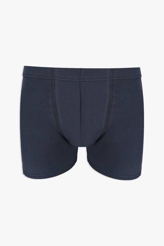 Erkek 2'li Pamuklu Likralı Lastikli Boxer 9177 füme-siyah - 2XL