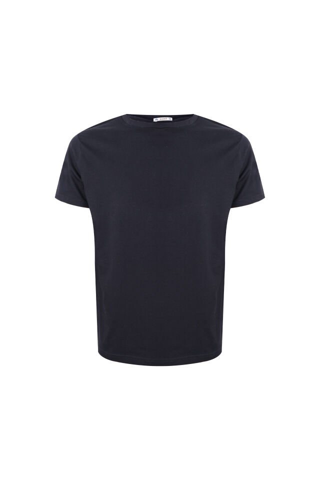 Erkek 2'li Basic Likralı T-Shirt Füme - 2XL