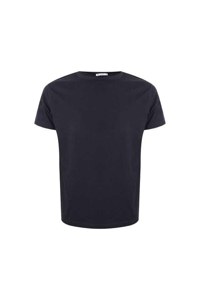 Erkek 2'li Basic Likralı T-Shirt Füme - 2XL