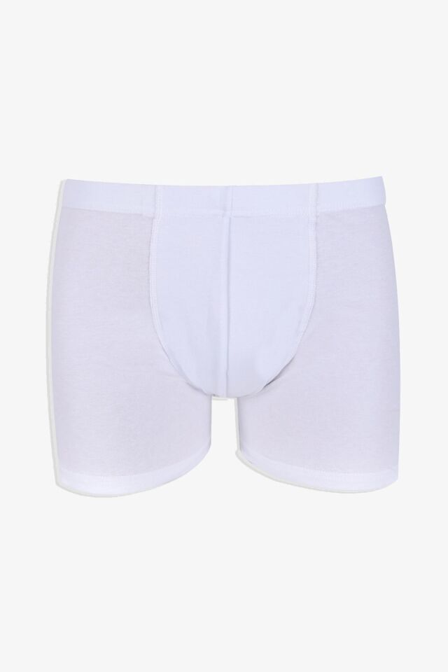 Erkek 2'li Pamuklu Likralı Lastikli Boxer 9177 beyaz-siyah - L