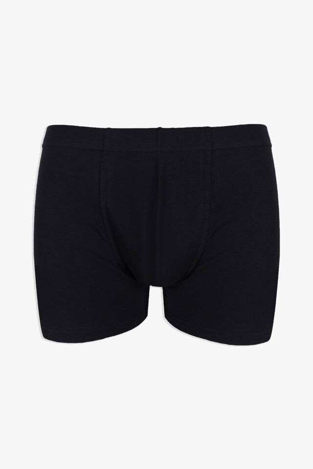 Erkek 2'li Pamuklu Likralı Lastikli Boxer 9177 beyaz-siyah - L