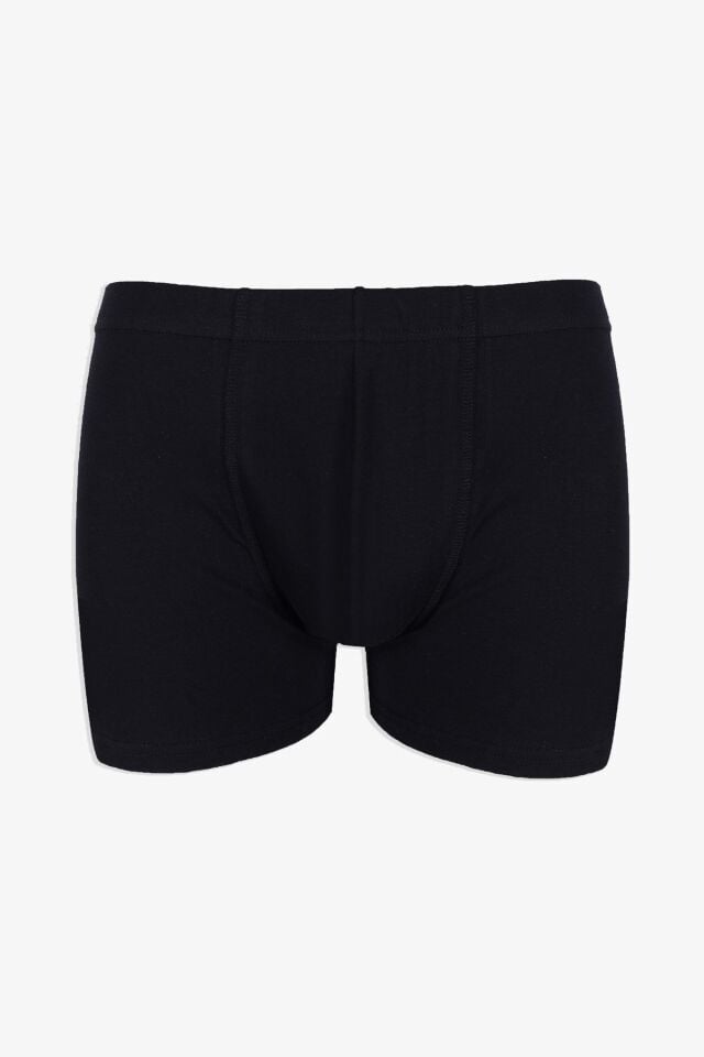 Erkek 2'li Pamuklu Likralı Lastikli Boxer 9177 beyaz-siyah - M