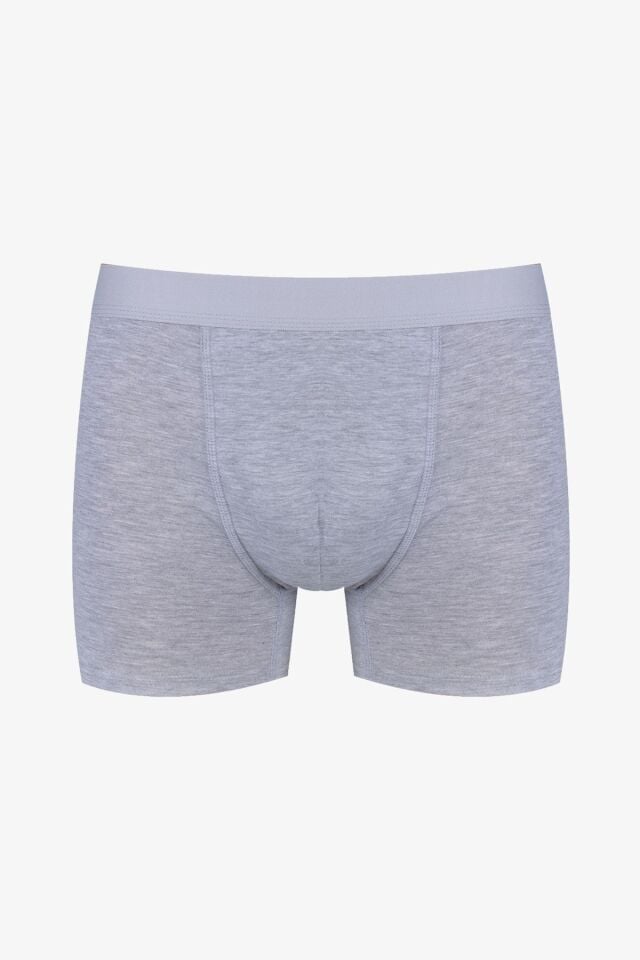 Erkek 3'lü Pamuklu Likralı Boxer KO9003BX-18 Gri Melanj-Etnik-Siyah - 2XL