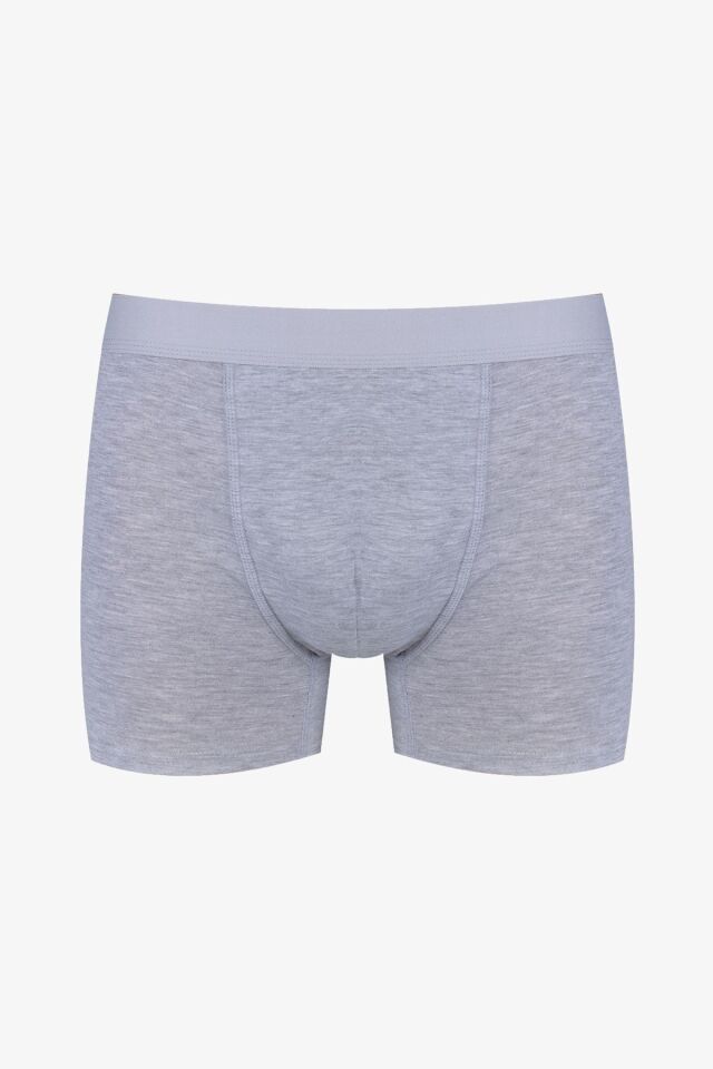 Erkek 3'lü Pamuklu Likralı Boxer KO9003BX-18 Gri Melanj-Etnik-Siyah - 2XL