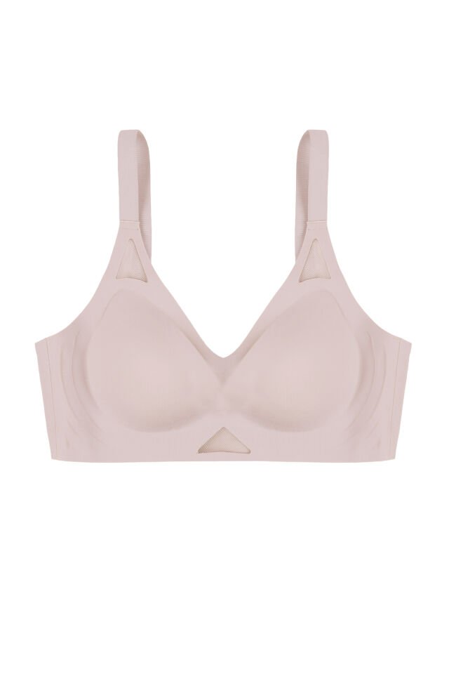 Balensiz Push Up Dikişsiz Çıkarılabilir Pedli Nefes Alan Sporcu Sütyen 85B - Ten