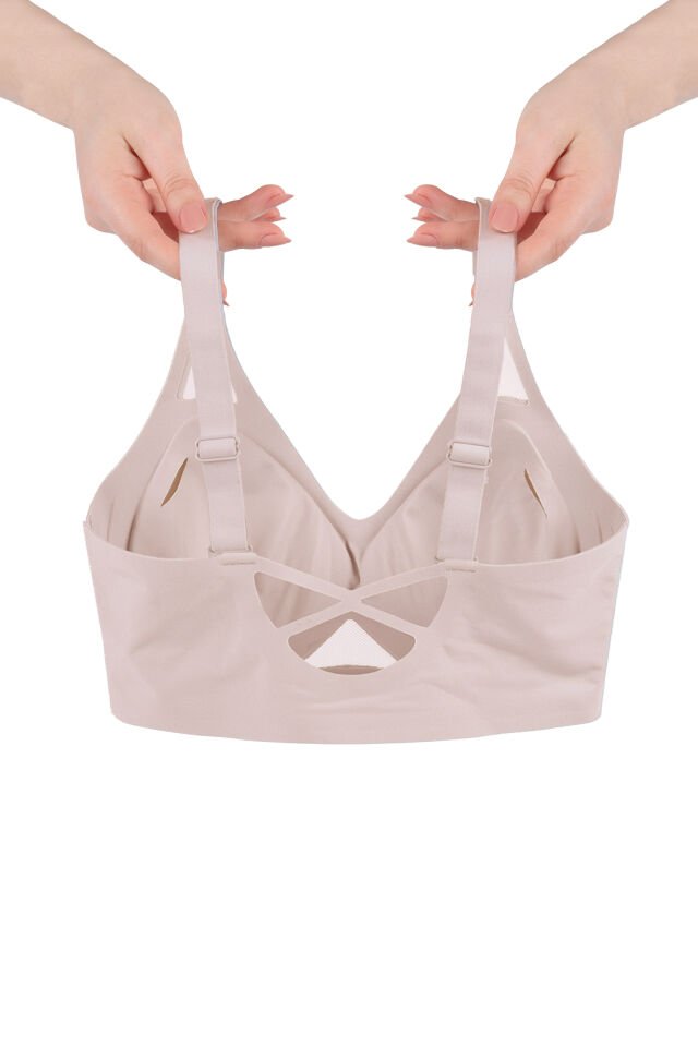 Balensiz Push Up Dikişsiz Çıkarılabilir Pedli Nefes Alan Sporcu Sütyen 95B - Ten