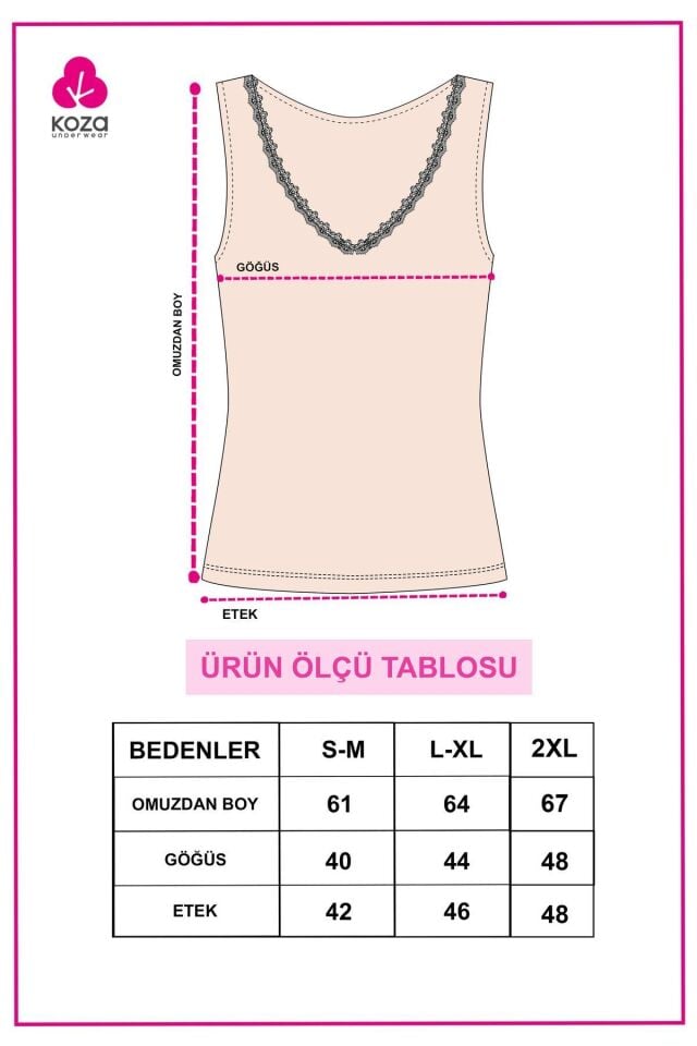 Kadın 2'li Dantel Detaylı Atlet Siyahcagla - 2XL - Siyahcagla - 2XL