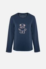 Kadın Çiçek Desenli Uzun Kollu Pijama Takımı