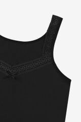 Kadın Dantel Detaylı Atlet Külot Takım KO2001TKM-1 İndigo - S/M