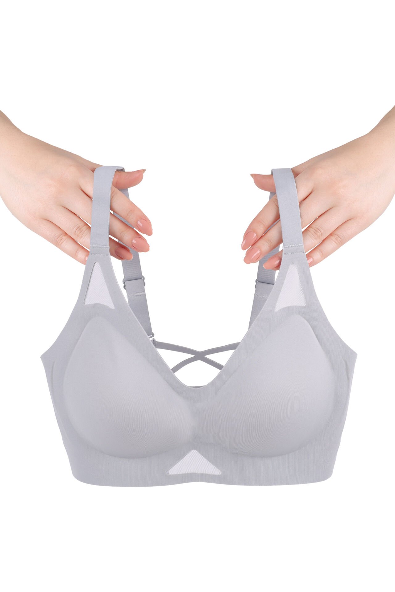 Balensiz Push Up Dikişsiz Çıkarılabilir Pedli Nefes Alan Sporcu Sütyen 90B - Bebe Mavisi