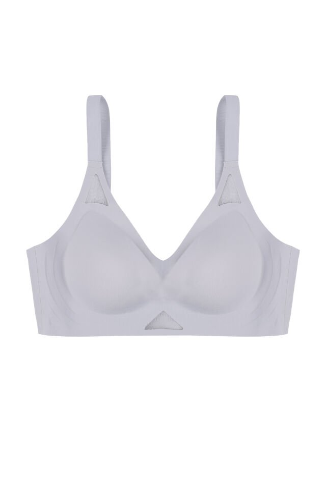 Balensiz Push Up Dikişsiz Çıkarılabilir Pedli Nefes Alan Sporcu Sütyen 90B - Bebe Mavisi
