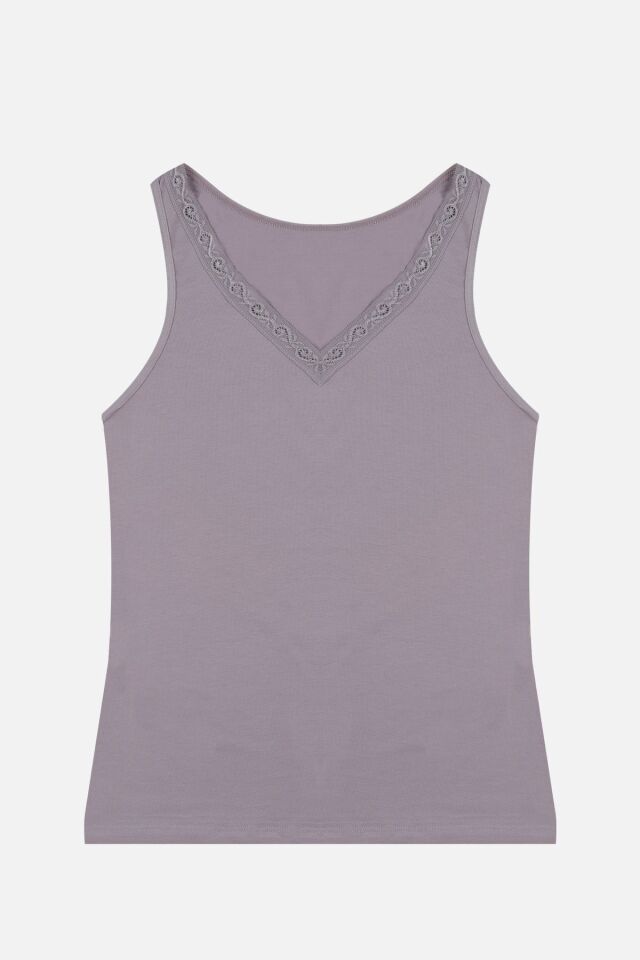 Kadın 2'li Dantel Detaylı Atlet Siyahvizon - L/XL - Siyahvizon - L/XL