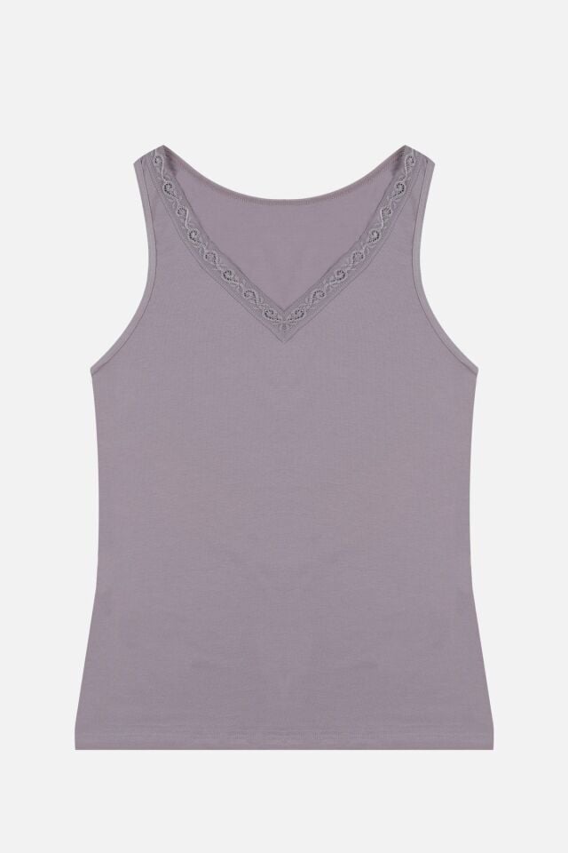Kadın 2'li Dantel Detaylı Atlet Siyahvizon - L/XL - Siyahvizon - L/XL