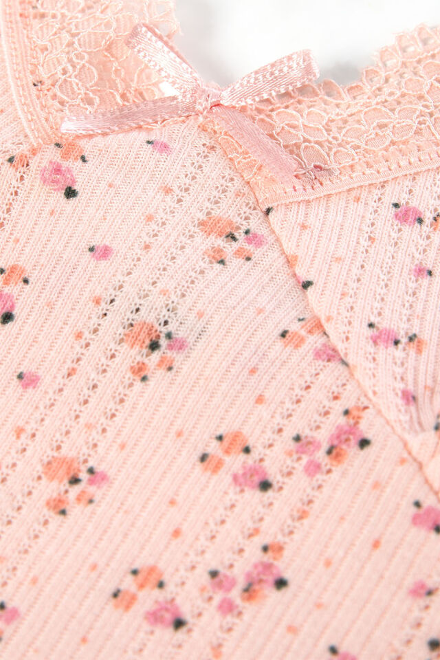 Kadın Pamuklu Kuplu Büzgülü Askılı Dantelli Şort Takım Pembe - L