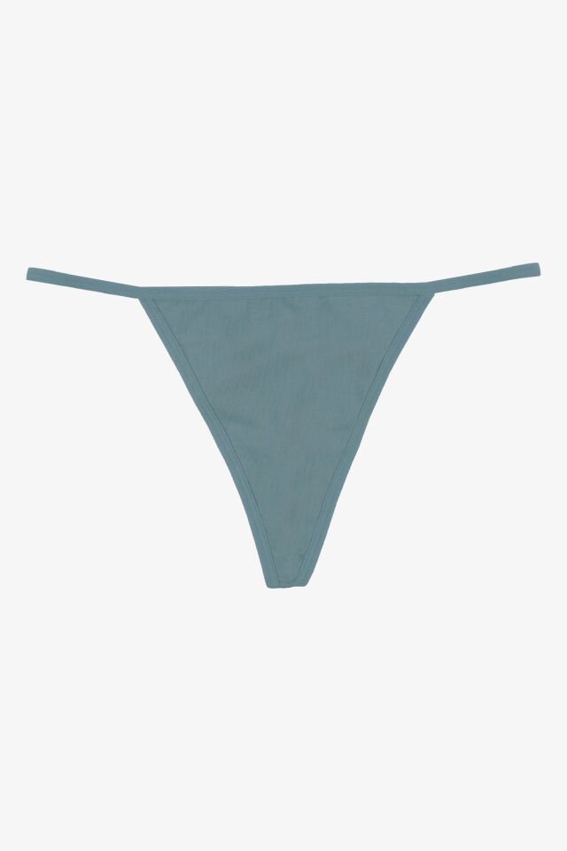 Kadın Pamuklu Basic Tanga Külot 3'lü Paket Gri - Ten - 2XL