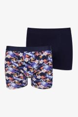 Erkek 2'li Pamuklu Likralı Boxer