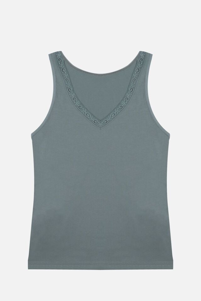 Kadın 2'li Dantel Detaylı Atlet Siyahcagla - L/XL - Siyahcagla - L/XL