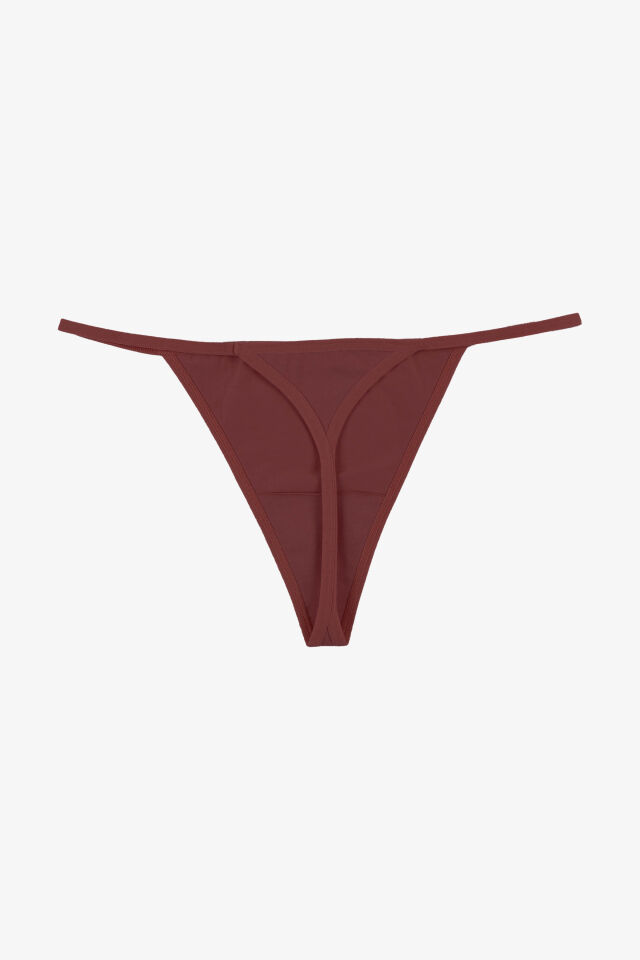 Kadın Pamuklu Basic Tanga Külot 3'lü Paket Siyah - Ekru - L -XL