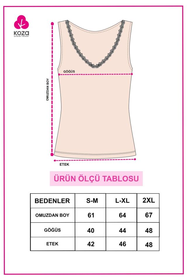 Kadın 2'li Dantel Detaylı Atlet Siyahbeyaz - L/XL - Siyahbeyaz - L/XL