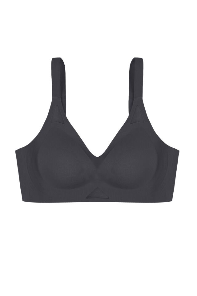 Balensiz Push Up Dikişsiz Çıkarılabilir Pedli Nefes Alan Sporcu Sütyen Siyah - 75B
