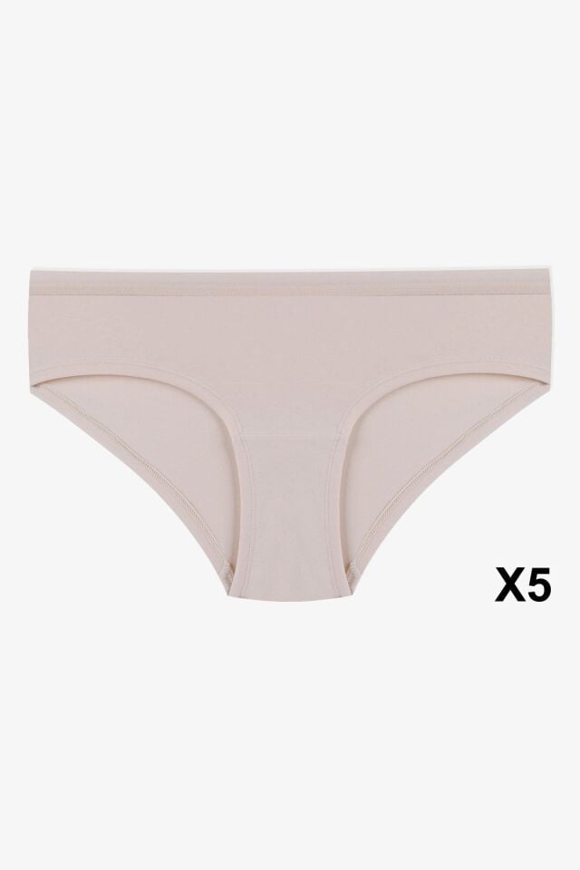 Kadın Pamuklu 5'li Basic Hipster Külot KO6000KTL-1 Ten - 2XL - KO6000KTL-1 Ten - 2XL