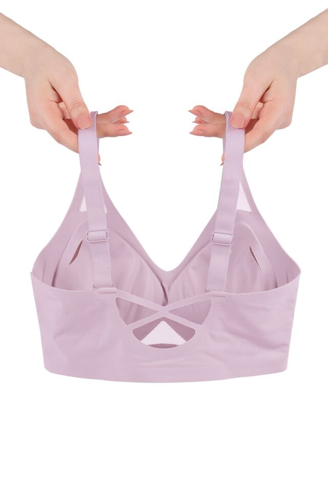 Balensiz Push Up Dikişsiz Çıkarılabilir Pedli Nefes Alan Sporcu Sütyen 85B - Gül Kurusu