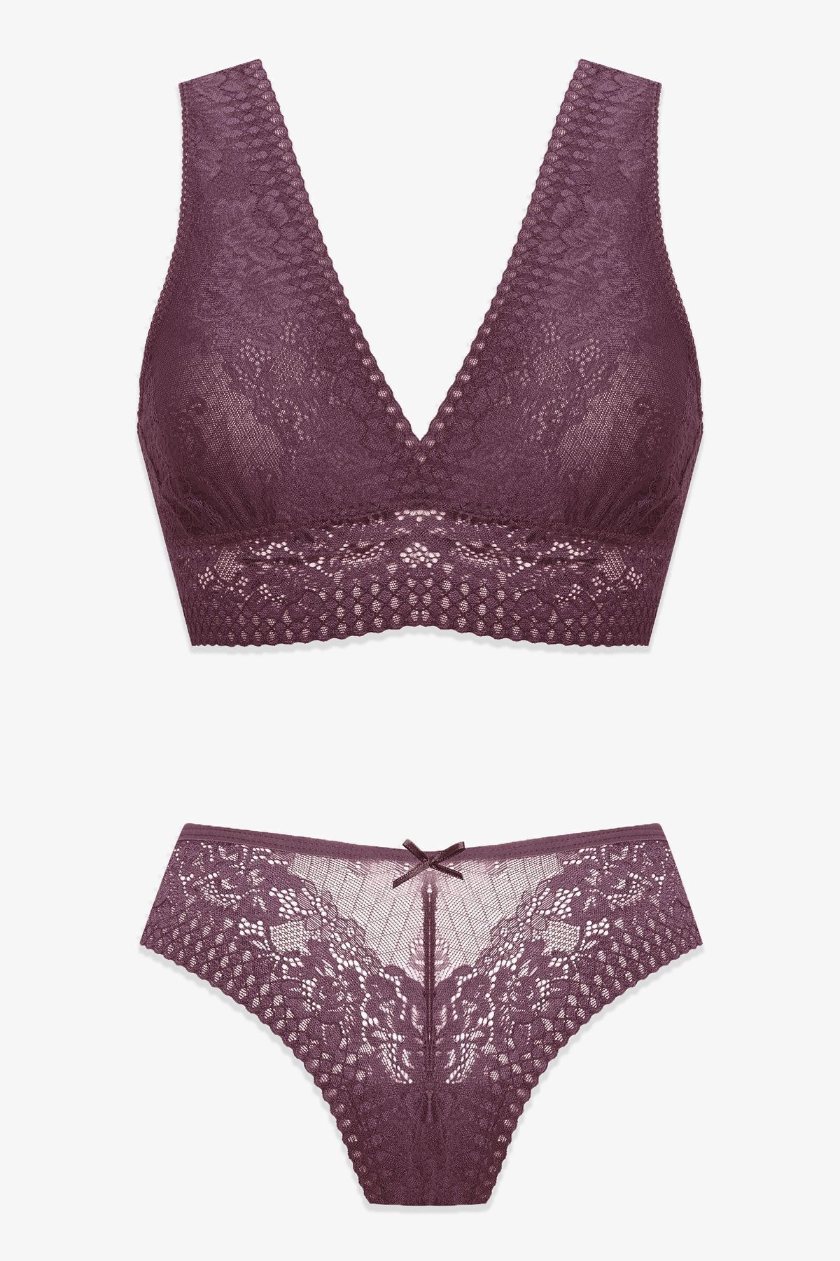 Kadın Kalın Askılı Dantelli Büstiyer Takım 80275 Gül Kurusu - 85B - 80275 Gül Kurusu - 85B