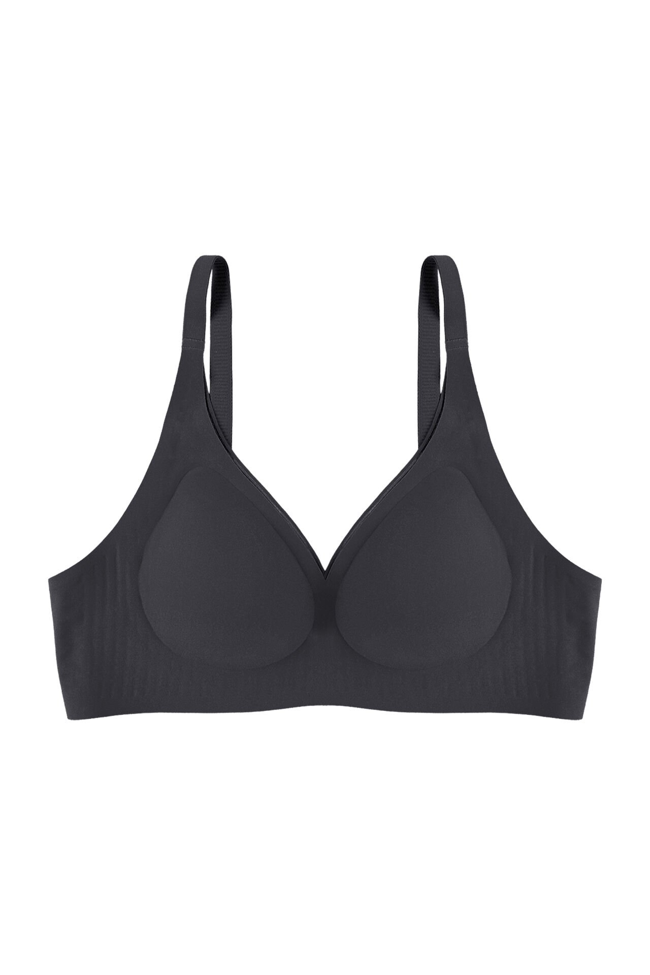 Balensiz Lazer Dikişsiz Kaplı Dekolteli Büstiyer Sütyen Siyah - 75B