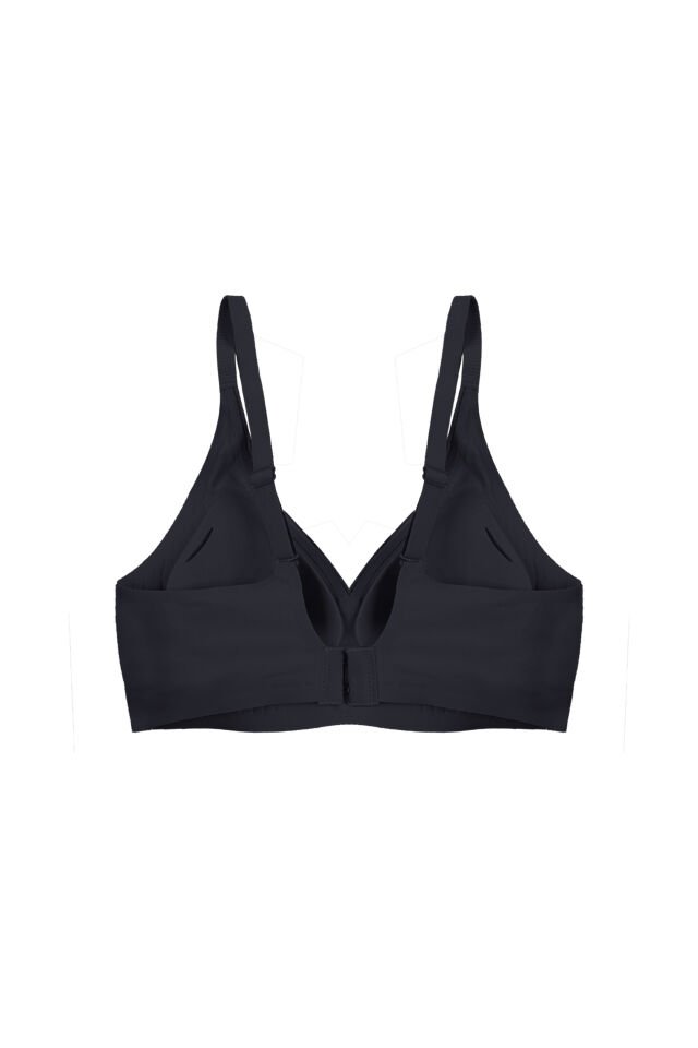 Balensiz Lazer Dikişsiz Kaplı Dekolteli Büstiyer Sütyen Siyah - 75B