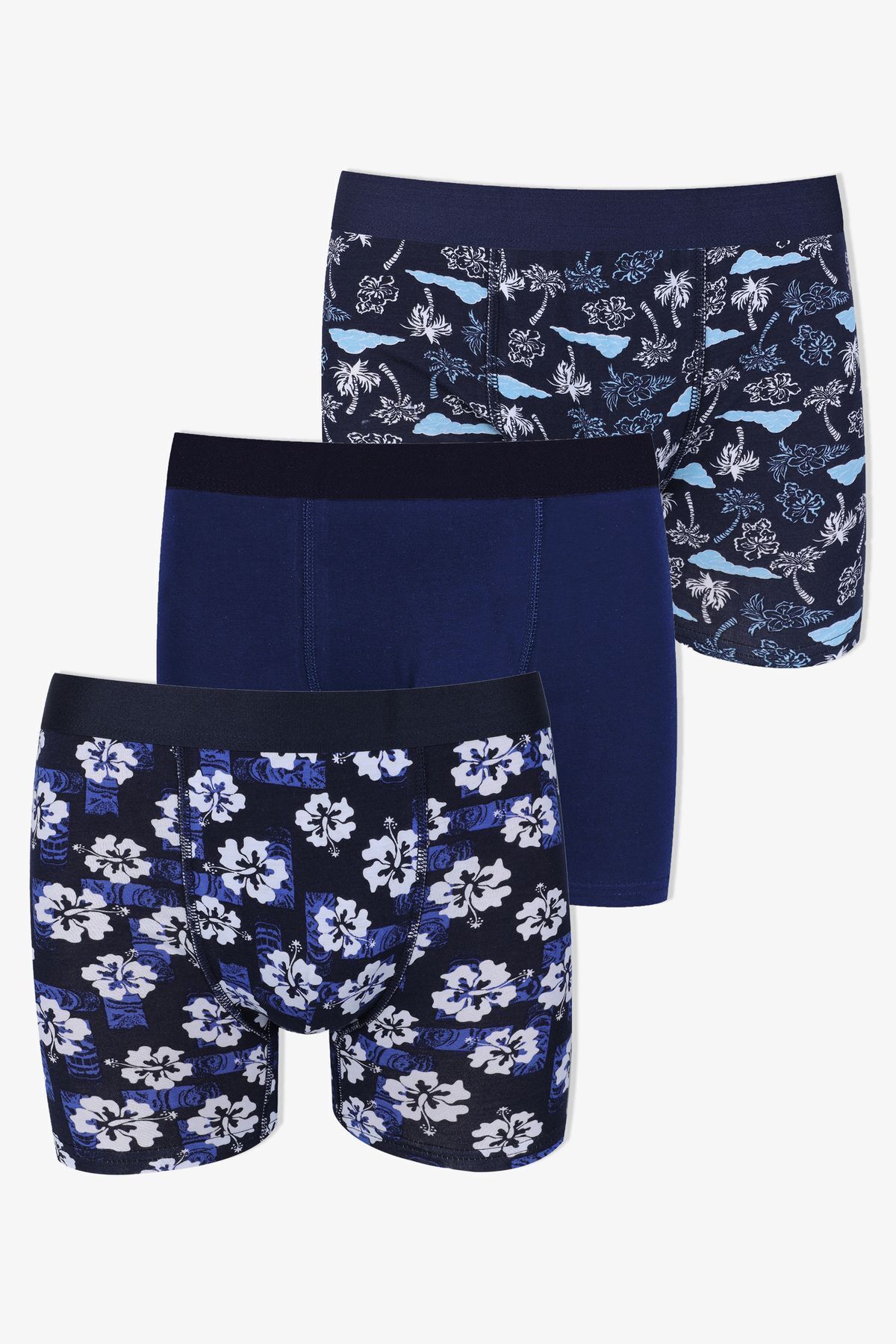 Erkek 3'lü Pamuklu Likralı Boxer KO9003BX-16 - M