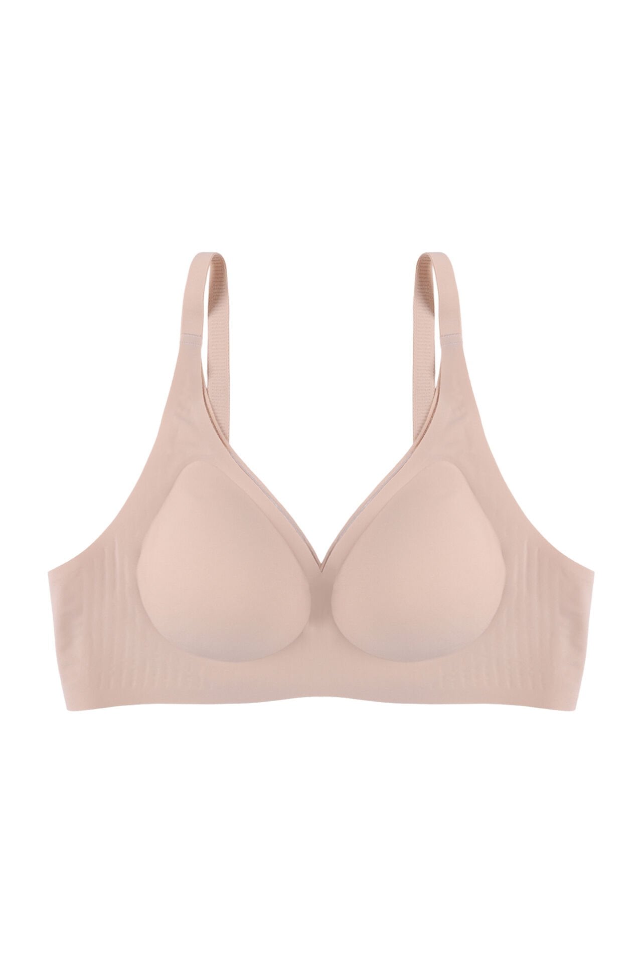 Balensiz Lazer Dikişsiz Kaplı Dekolteli Büstiyer Sütyen 80B - Ten