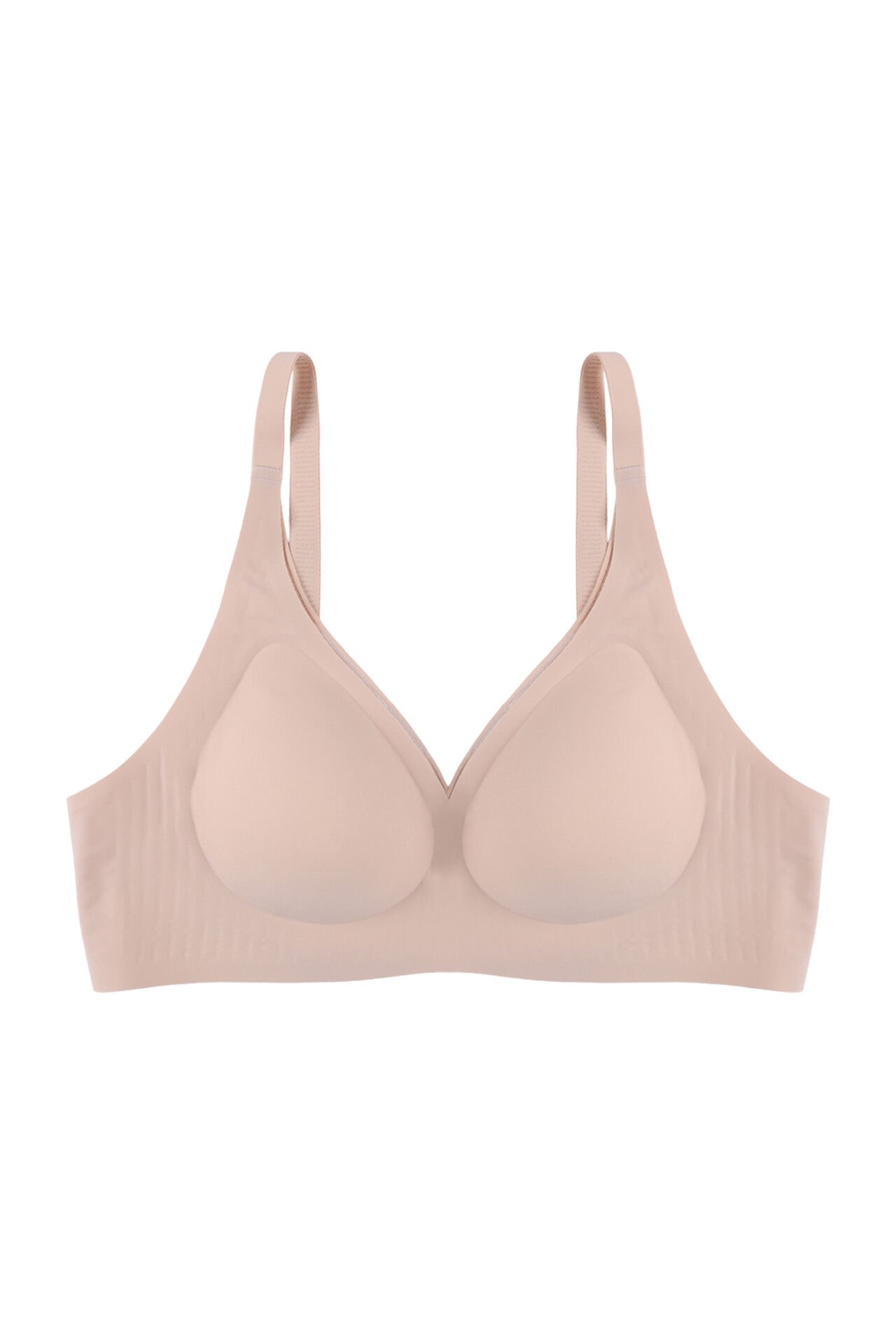 Balensiz Lazer Dikişsiz Kaplı Dekolteli Büstiyer Sütyen 80B - Ten