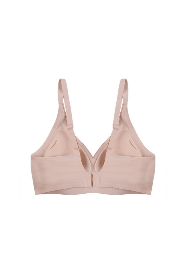 Balensiz Lazer Dikişsiz Kaplı Dekolteli Büstiyer Sütyen 80B - Ten