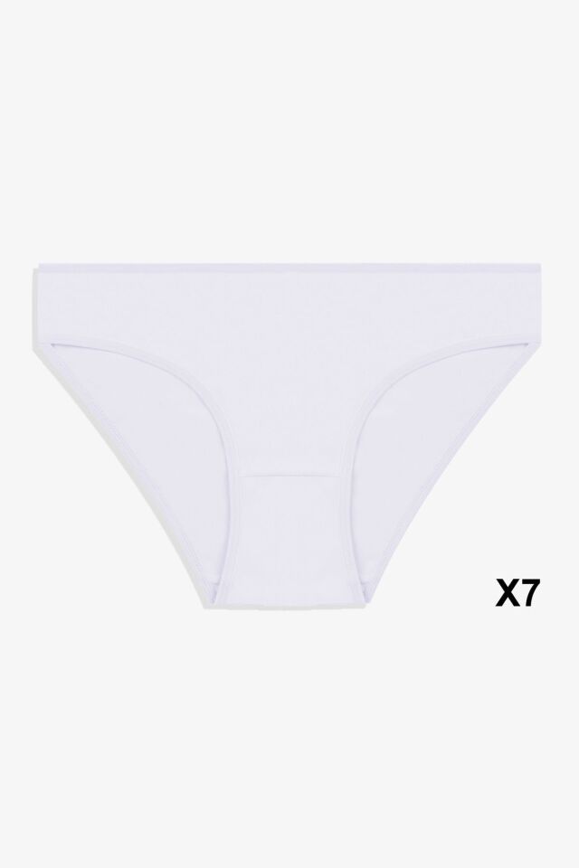Kadın 7'li Likralı Külot 7beyaz - XL