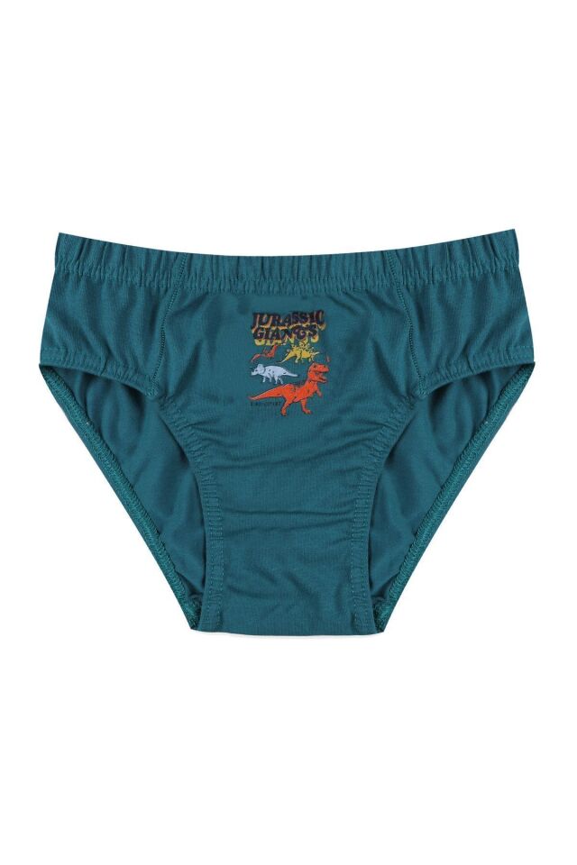 Erkek Çocuk 3'lü Sevimli Dinazor Baskılı Slip 3050-18 - 9-12 Yaş - 3050-18 - 9-12 Yaş