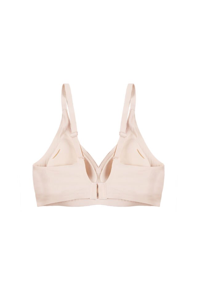 Balensiz Lazer Dikişsiz Kaplı Dekolteli Büstiyer Sütyen 90B - Ekru