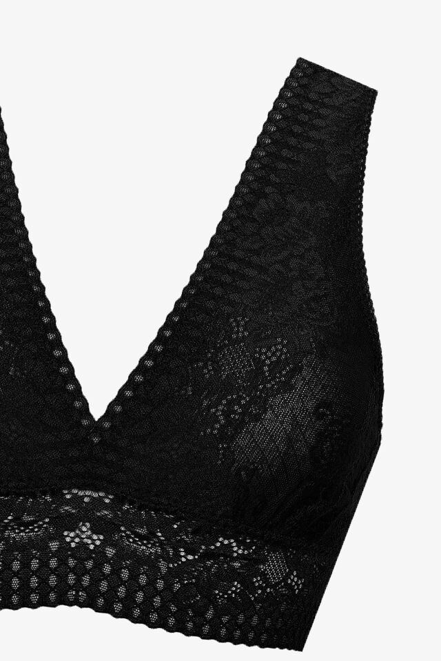 Kadın Kalın Askılı Dantelli Büstiyer Takım 80275 Siyah - 90B - 80275 Siyah - 90B