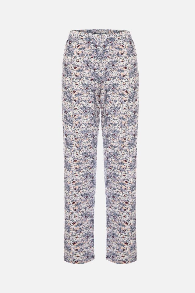 Kadın Çiçek Desenli Uzun Kollu Pijama Takımı KO70131 Çiçek Desenli - L - KO70131 Çiçek Desenli - L