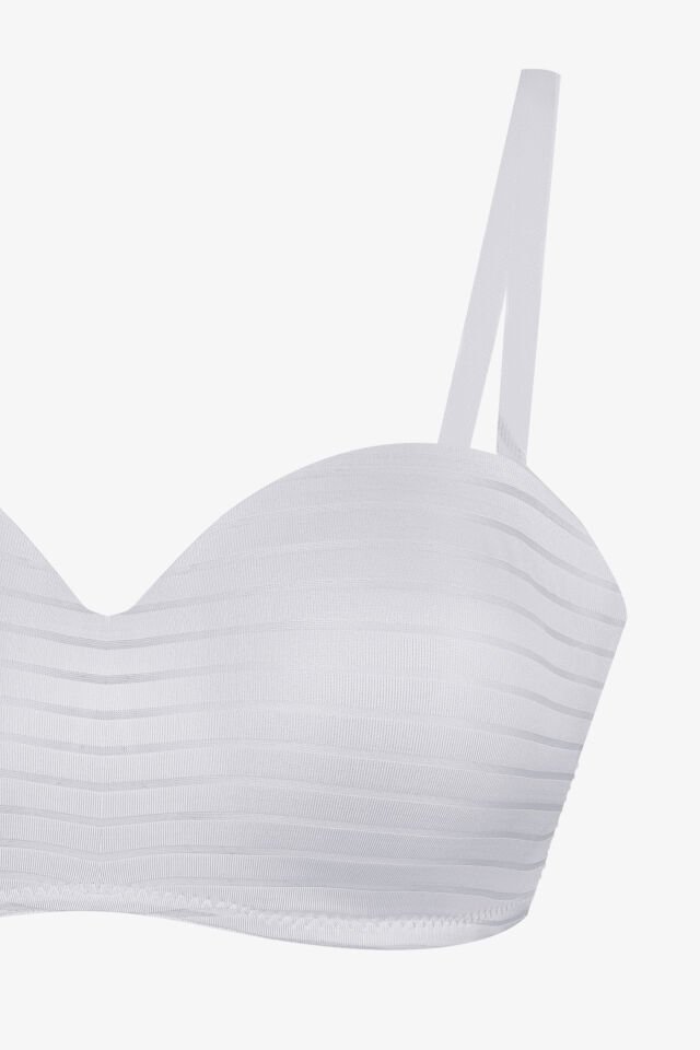 Kadın Dolgusuz Transparan Çizgili Toparlayıcı Straplez Sütyen