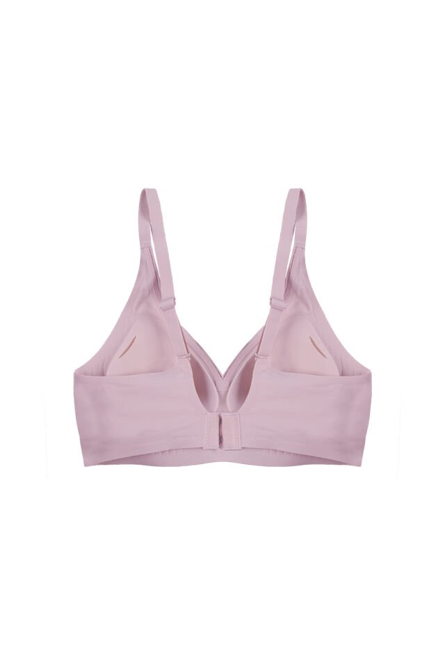 Balensiz Lazer Dikişsiz Kaplı Dekolteli Büstiyer Sütyen 85B - Pembe