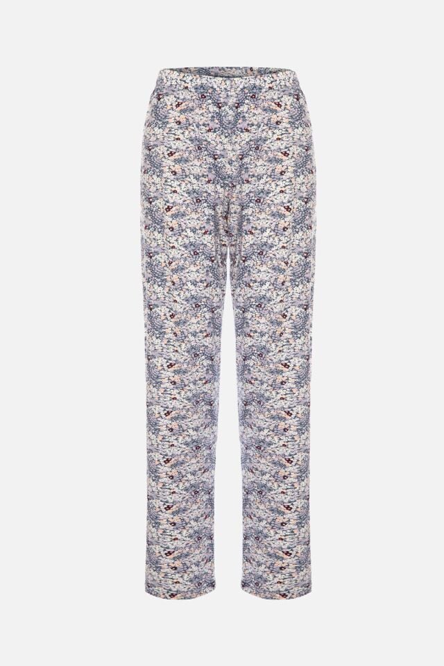 Kadın Çiçek Desenli Uzun Kollu Pijama Takımı KO70131 Çiçek Desenli - S - KO70131 Çiçek Desenli - S