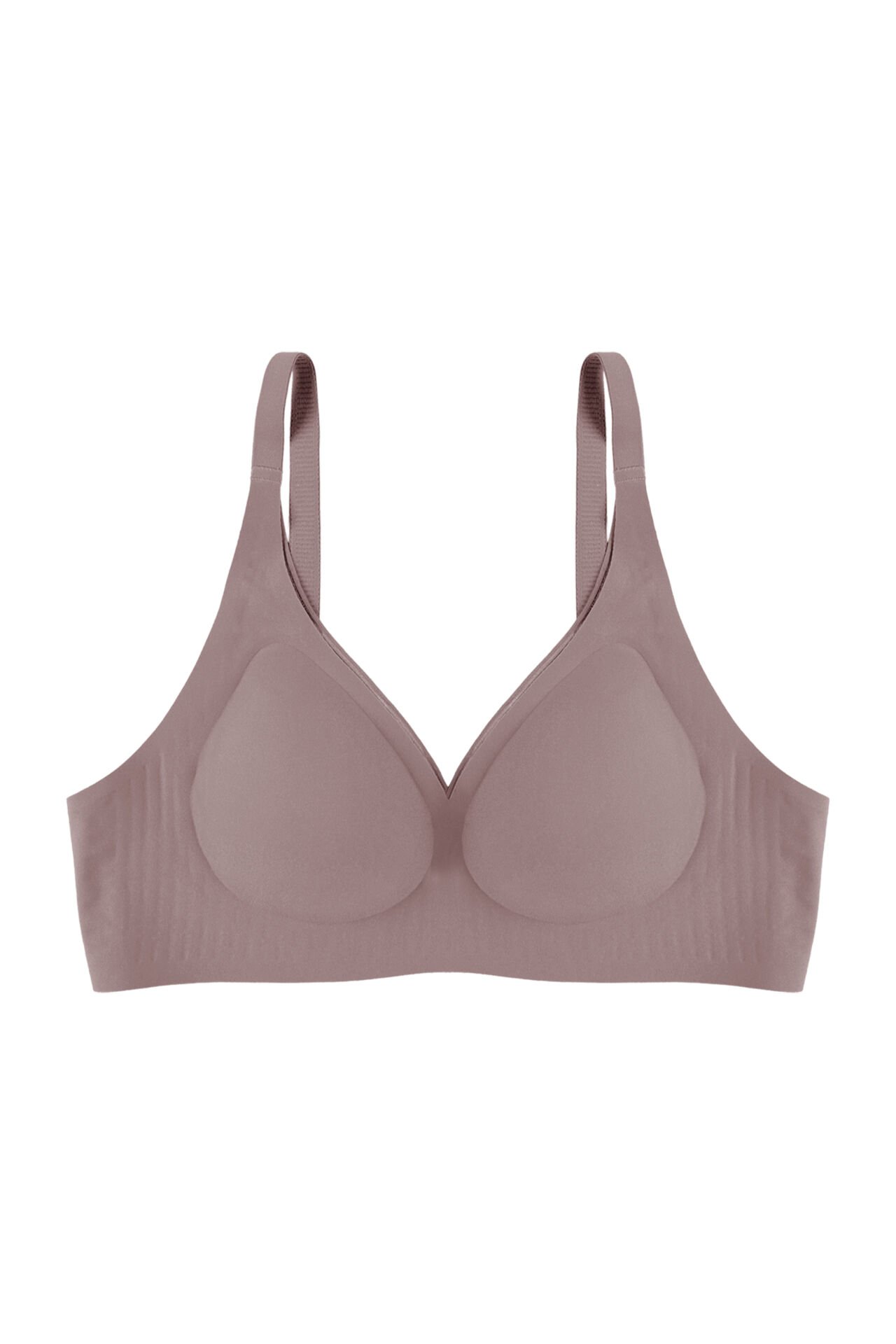 Balensiz Lazer Dikişsiz Kaplı Dekolteli Büstiyer Sütyen 75B - Toprak