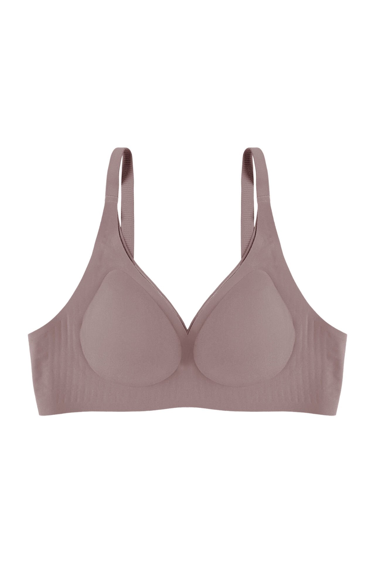 Balensiz Lazer Dikişsiz Kaplı Dekolteli Büstiyer Sütyen 80B - Toprak