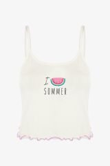 Kadın Pamuklu Karpuz Desenli Şortlu Pijama Takımı