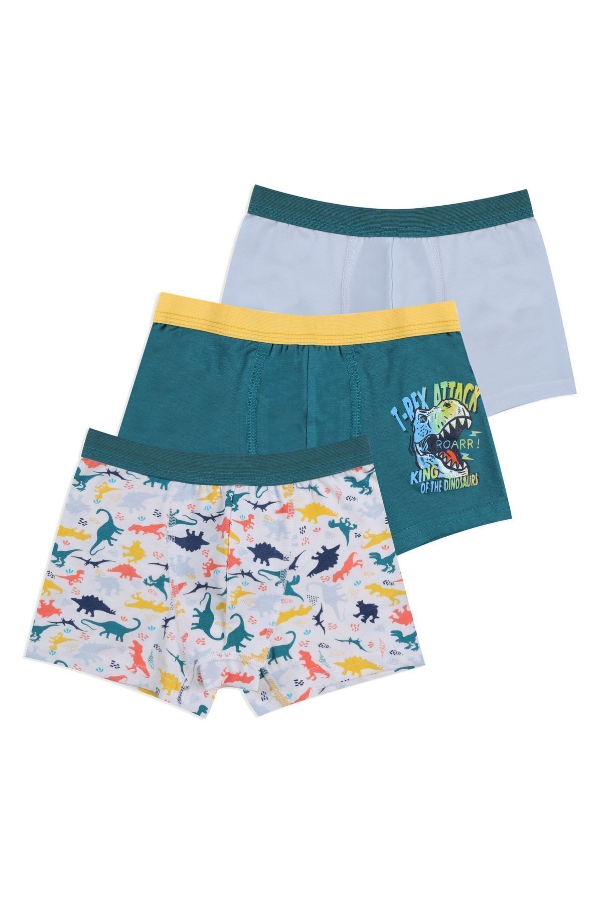 Erkek Çocuk Pamuklu Uzay Baskılı 3'lü Boxer 3053-17 - 7-9 Yaş - 3053-17 - 7-9 Yaş