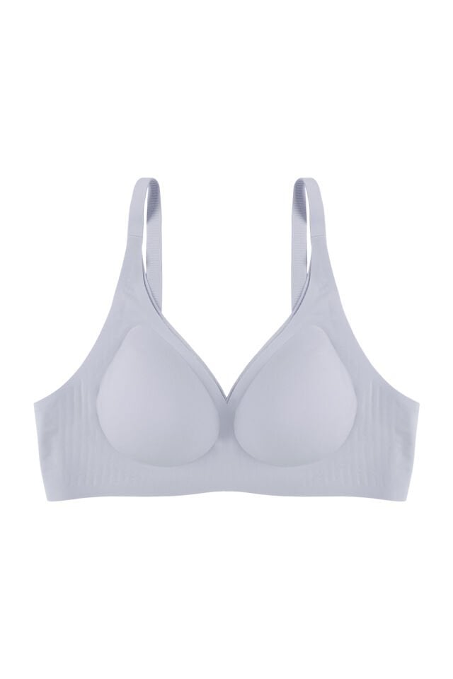 Balensiz Lazer Dikişsiz Kaplı Dekolteli Büstiyer Sütyen 90B - Mavi