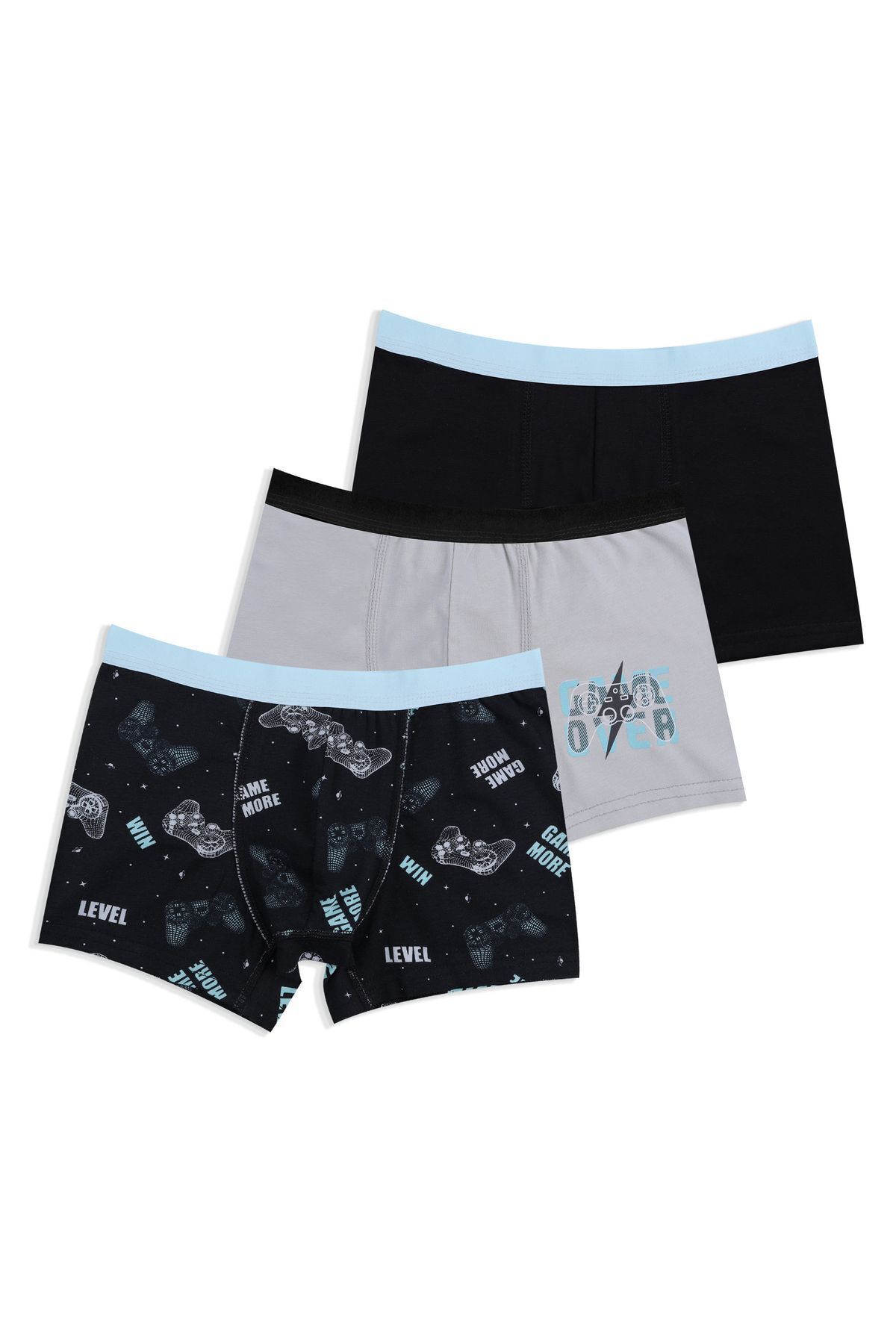 Erkek Çocuk Pamuklu Uzay Baskılı 3'lü Boxer 3053-16 - 9-11 Yaş - 3053-16 - 9-11 Yaş