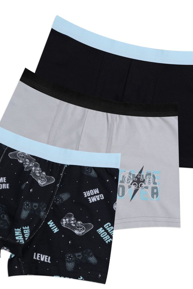 Erkek Çocuk Pamuklu Uzay Baskılı 3'lü Boxer 3053-16 - 9-11 Yaş - 3053-16 - 9-11 Yaş
