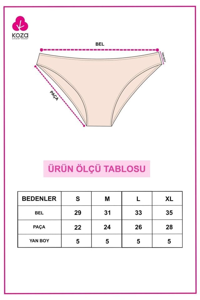 Kadın 7'li Likralı Külot Ten - S