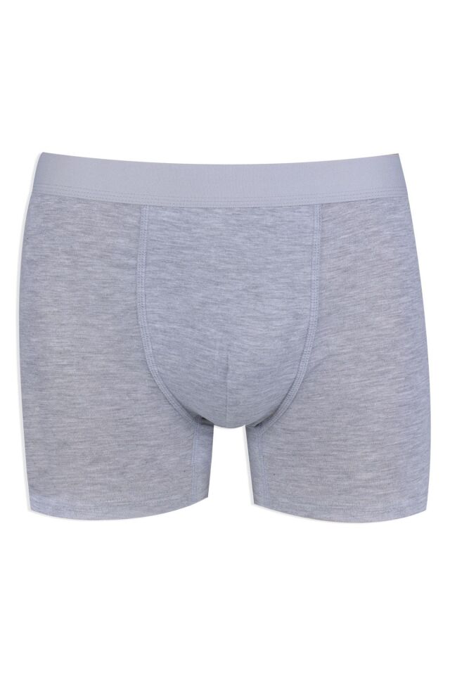 Erkek 3'lü Pamuklu Likralı Boxer Siyahfümegmelanj - S